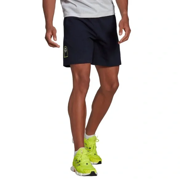 ADIDAS LIGHTWEIGHT AEROREADY GRAPHIC SHORTS RUNNING GYM SPORTS FITNESS MENS NAVY - Picture 12 of 15